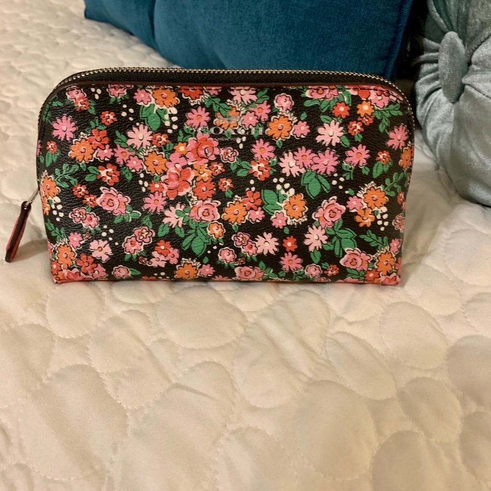 Authentic Coach Floral cosmetic bag